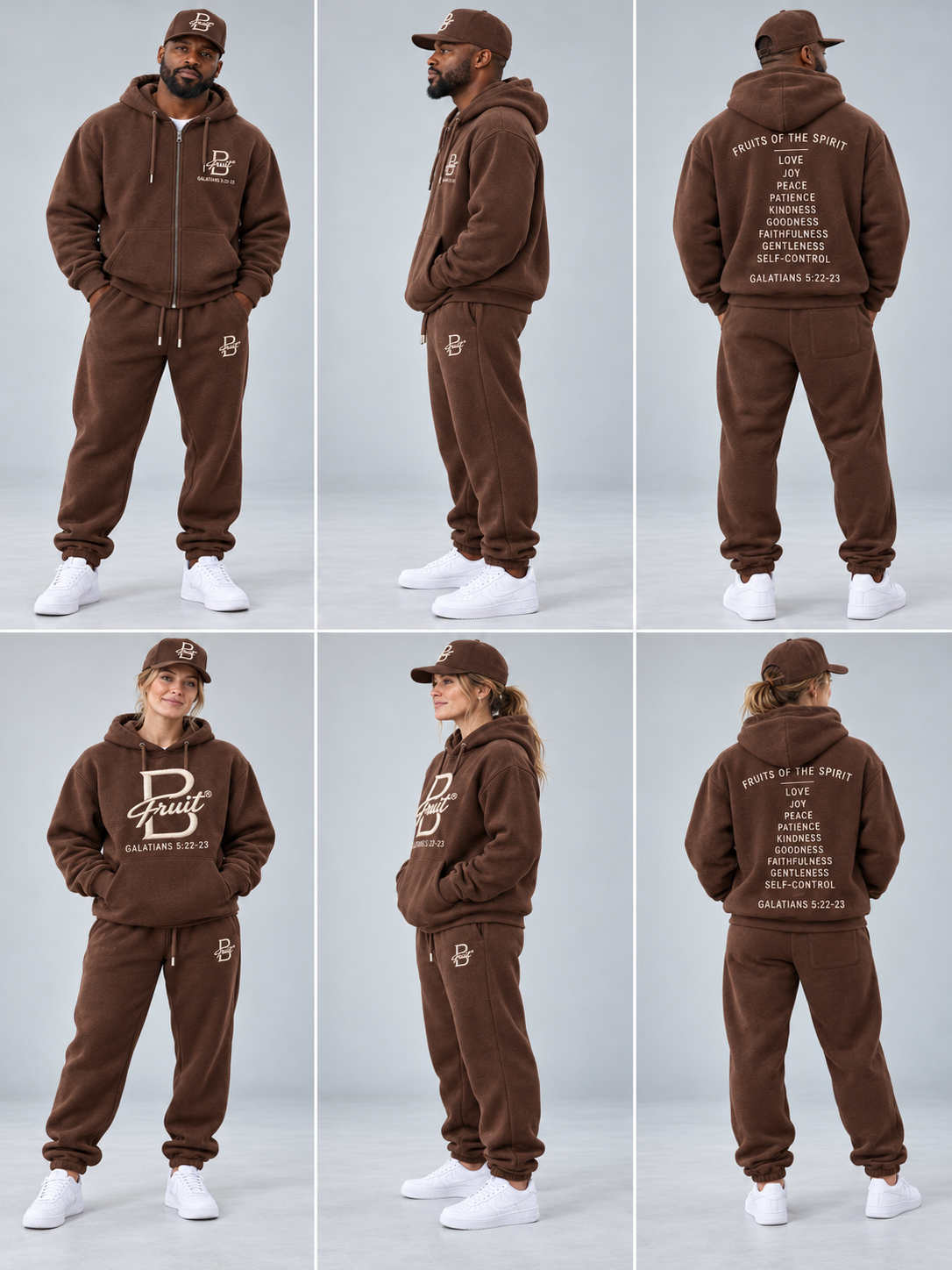 Brown B Fruit Zip-up Sweatsuit design concept