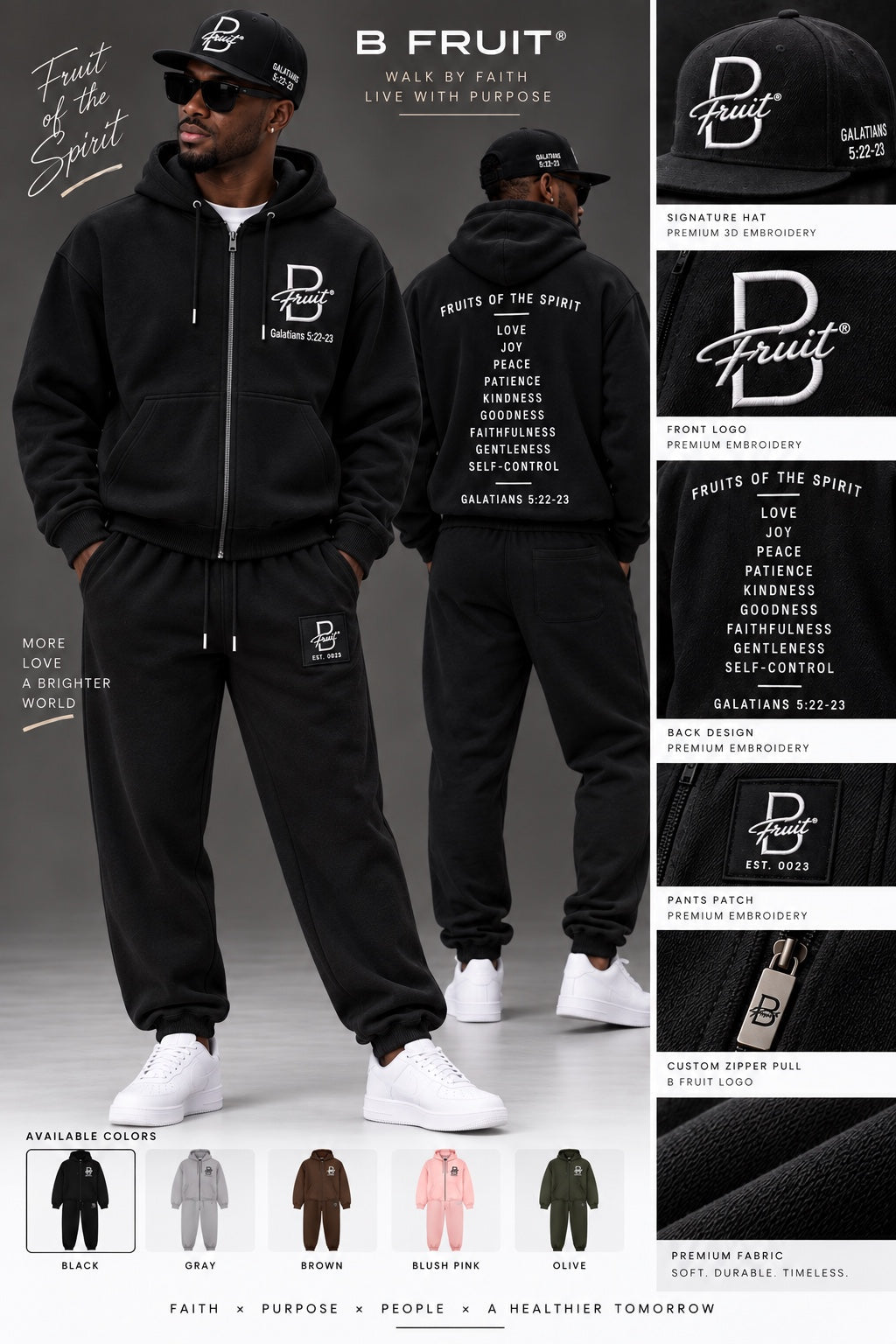 B Fruit black tracksuit collection