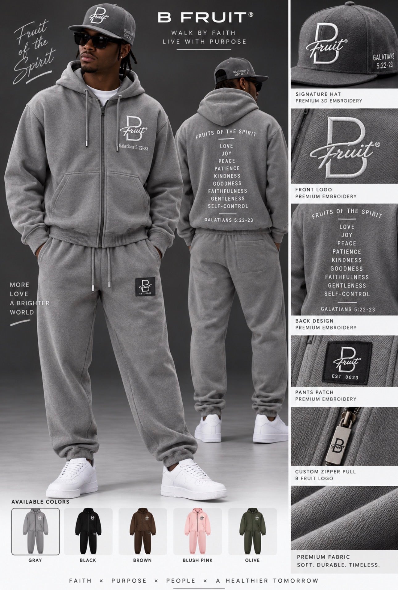 Gray B Fruit tracksuit